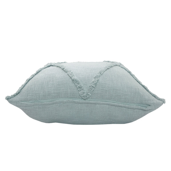 Homeroots Set Of Two Blue Diamond Cotton Throw Pillow With Fringe Blue  554592