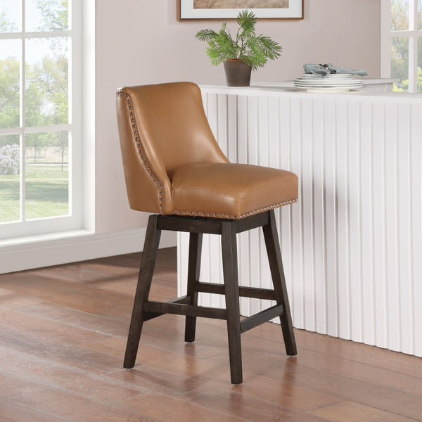 OSP Home Furnishings Granville 26" Swivel Counter Stool Camel/Grey