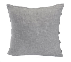 Homeroots Set Of Two Gray Ribbed Cotton Throw Pillow With Fringe Gray  554606