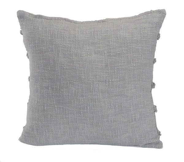 Homeroots Set Of Two Gray Ribbed Cotton Throw Pillow With Fringe Gray  554606