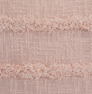 Homeroots Set Of Two Pink Ribbed Cotton Throw Pillows With Fringe Pink  554612