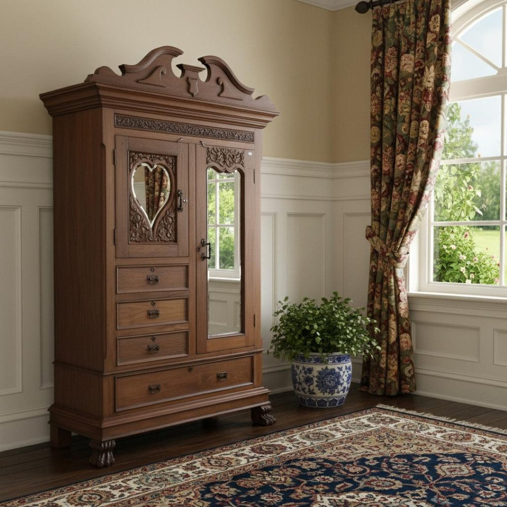 HomeRoots 53" Brown China Cabinet – Elegant Solid Wood with 4 Drawers & Shelves for Versatile Storage Solutions 554619
