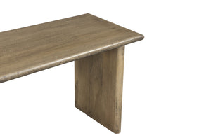 Homeroots 55" Brown Solid Wood Dining Bench - Handcrafted Versatile Seating For Kitchen & Dining Room Charm   554623