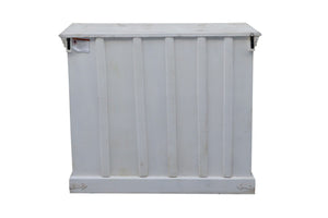 HomeRoots 44" White Distressed Solid Wood Sideboard - Rustic Charm with Ample Storage for Any Room 554633