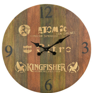 Homeroots 24" Elegant Brown Solid Wood Silent Analog Wall Clock - Timeless Design For Any Room Decor   554635