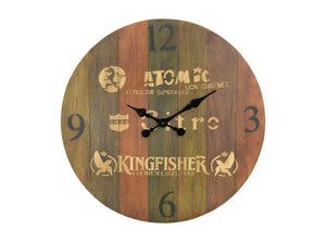 HomeRoots 24" Elegant Solid Wood Silent Analog Wall Clock - Rustic Charm for Modern Farmhouse Aesthetic 554635