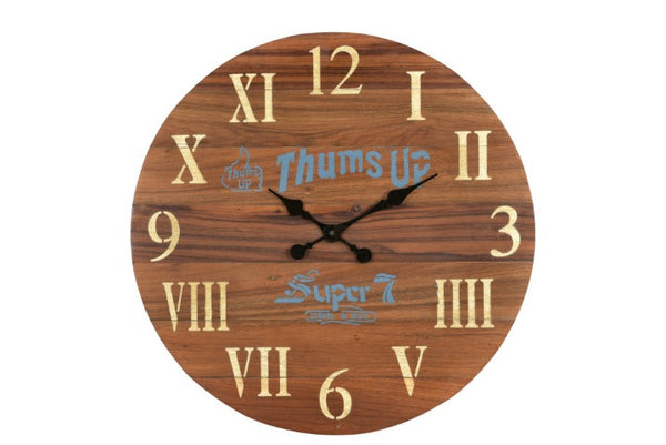 Homeroots 24" Elegant Brown Solid Wood Silent Analog Wall Clock - Timeless Design For Any Room Decor   554637