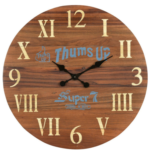 Homeroots 24" Elegant Brown Solid Wood Silent Analog Wall Clock - Timeless Design For Any Room Decor   554637