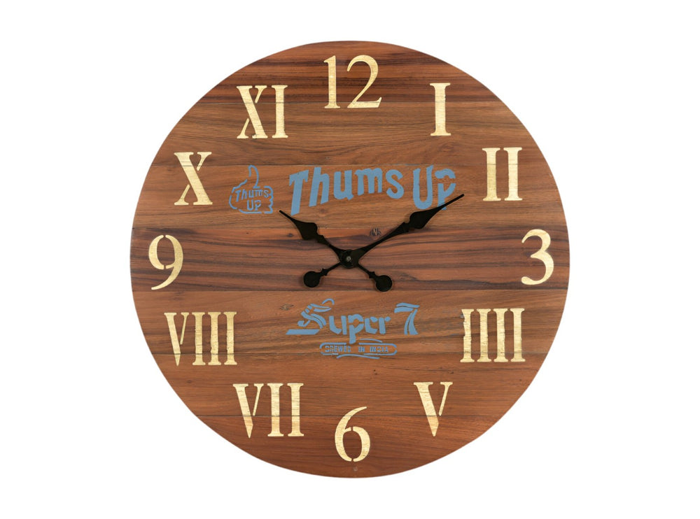 HomeRoots 24" Rustic Brown Solid Wood Silent Analog Wall Clock - Vintage Charm for Any Space, Easy to Read 554637