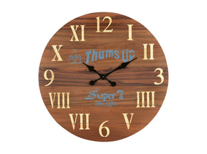 HomeRoots 24" Rustic Brown Solid Wood Silent Analog Wall Clock - Vintage Charm for Any Space, Easy to Read 554637