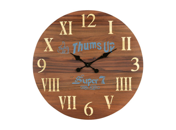 HomeRoots 24" Rustic Brown Solid Wood Silent Analog Wall Clock - Vintage Charm for Any Space, Easy to Read 554637