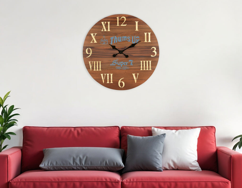 Homeroots 24" Elegant Brown Solid Wood Silent Analog Wall Clock - Timeless Design For Any Room Decor   554637
