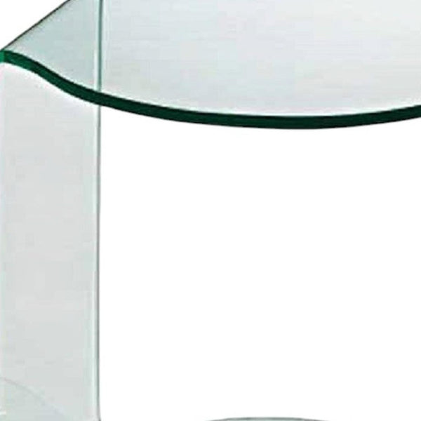 HomeRoots 24" Clear Glass Round End Table with Caster Wheels – Modern Two-Tier Design for Stylish Storage & Mobility 554638