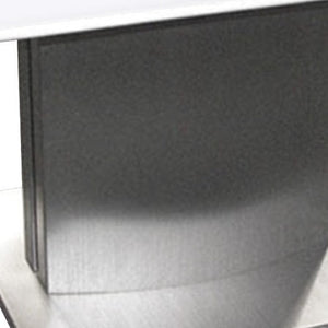 HomeRoots 22" Elegant White Marble Square Pedestal End Table with Sleek Silver Metal Base for Modern Spaces 554645