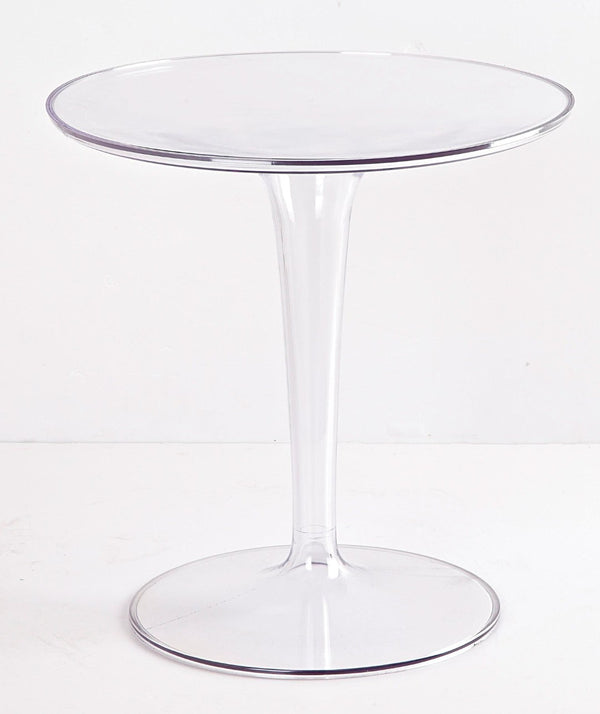 Homeroots 20" Clear Heavy Duty Plastic Pedestal End Table - Stylish Indoor/Outdoor Accent For Any Space   554646