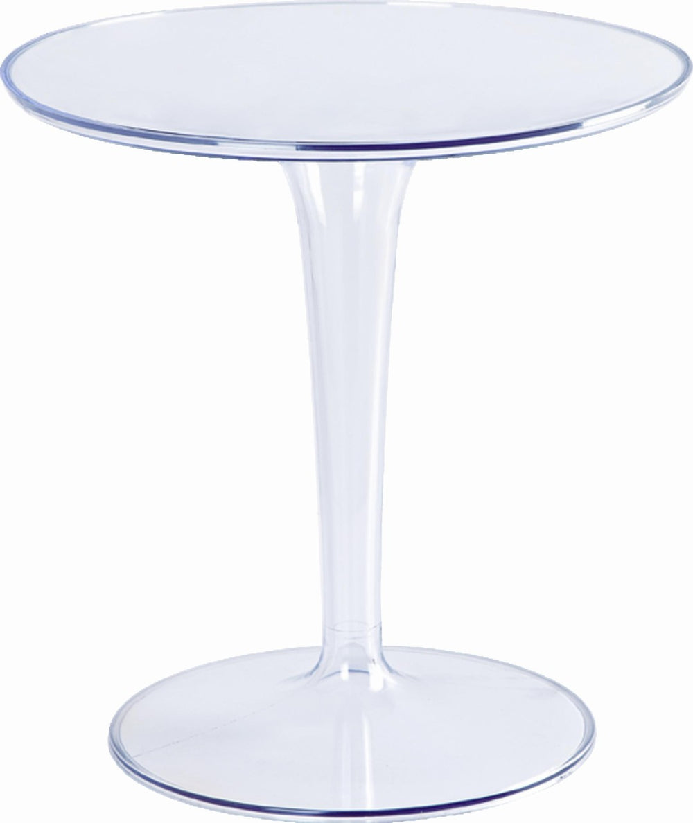 HomeRoots 20" Clear Heavy-Duty Plastic Pedestal End Table - Stylish, Durable & Versatile for Indoor/Outdoor Use 554646