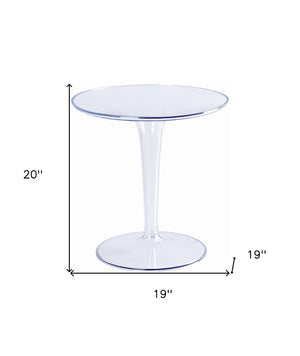 Homeroots 20" Clear Heavy Duty Plastic Pedestal End Table - Stylish Indoor/Outdoor Accent For Any Space   554646