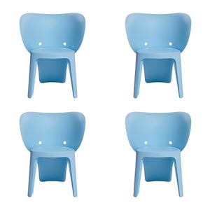 HomeRoots Set of Four Blue Heavy-Duty Juvenile Chairs - Durable, Easy-Clean, and Perfect for Kids' Spaces! 554657