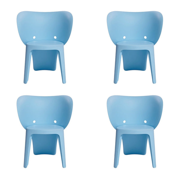 HomeRoots Set of Four Blue Heavy-Duty Juvenile Chairs - Durable, Easy-Clean, and Perfect for Kids' Spaces! 554657