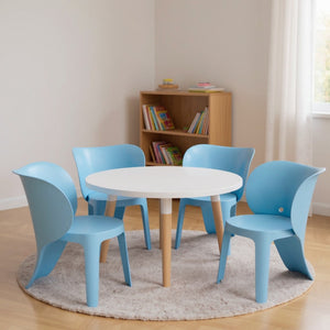 HomeRoots Set of Four Blue Heavy-Duty Juvenile Chairs - Durable, Easy-Clean, and Perfect for Kids' Spaces! 554657