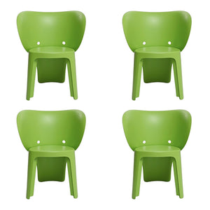 HomeRoots Set of Four Green Heavy-Duty Plastic Chairs - Perfect for Kids’ Playrooms, Classrooms & Daycares! 554658