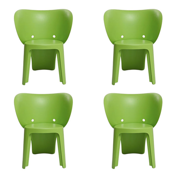 HomeRoots Set of Four Green Heavy-Duty Plastic Chairs - Perfect for Kids’ Playrooms, Classrooms & Daycares! 554658