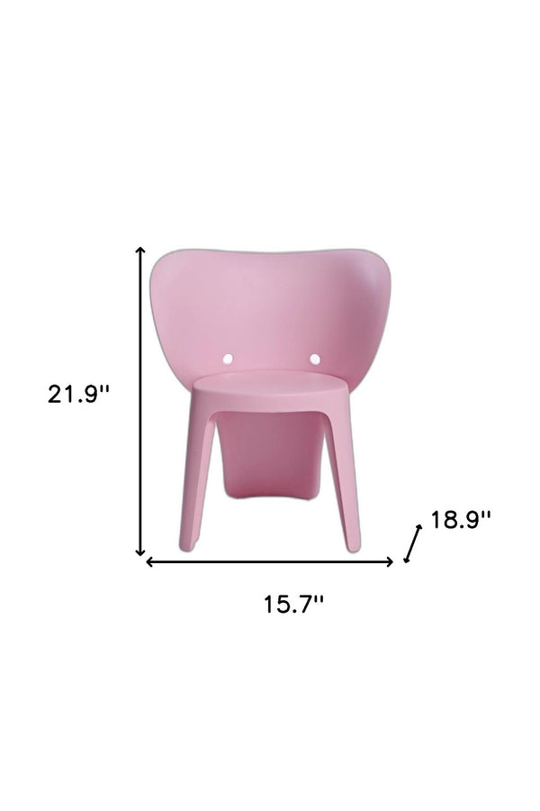 HomeRoots Set of Four Pink Heavy-Duty Kids Chairs - Durable, Lightweight, Easy-Clean Seating for Playrooms & More 554659