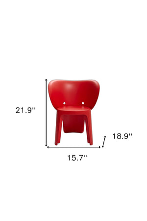 HomeRoots Set of Four Red Heavy-Duty Plastic Juvenile Chairs - Stylish, Durable, Easy-Clean Seating for Kids 554660