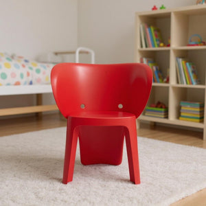 HomeRoots Set of Four Red Heavy-Duty Plastic Juvenile Chairs - Stylish, Durable, Easy-Clean Seating for Kids 554660