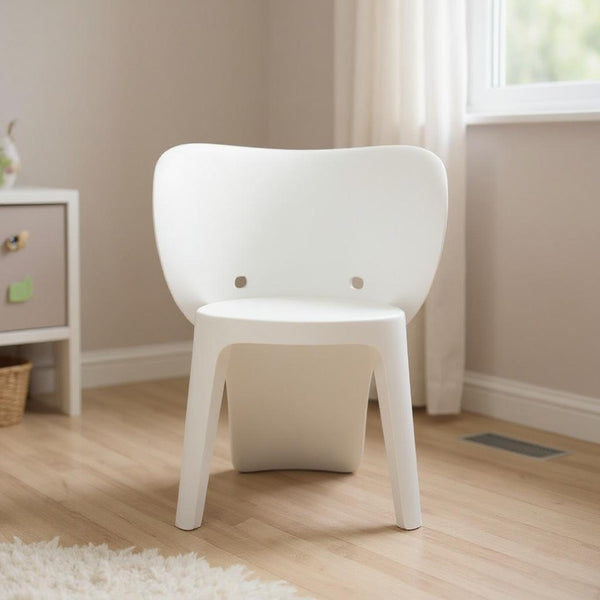 HomeRoots Set of Four White Heavy-Duty Plastic Juvenile Chairs for Playrooms, Classrooms & Comfort Use 554661