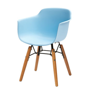 HomeRoots Set of Four Durable Blue and Brown Juvenile Side Chairs for Playrooms, Classrooms & More! 554662