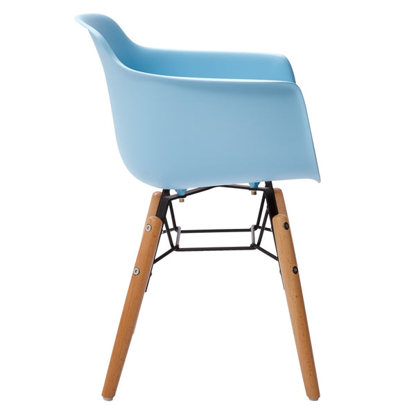HomeRoots Set of Four Durable Blue and Brown Juvenile Side Chairs for Playrooms, Classrooms & More! 554662