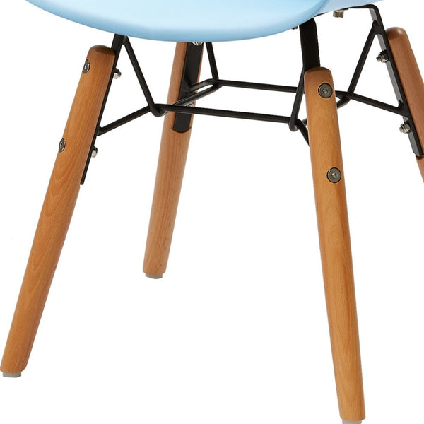 HomeRoots Set of Four Durable Blue and Brown Juvenile Side Chairs for Playrooms, Classrooms & More! 554662