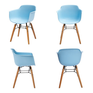 HomeRoots Set of Four Durable Blue and Brown Juvenile Side Chairs for Playrooms, Classrooms & More! 554662