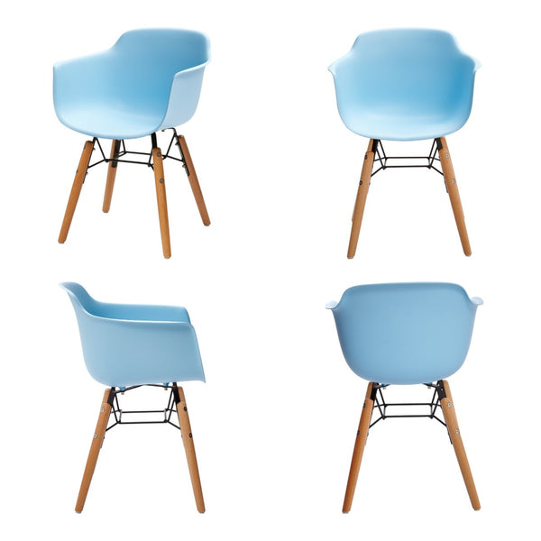 HomeRoots Set of Four Durable Blue and Brown Juvenile Side Chairs for Playrooms, Classrooms & More! 554662