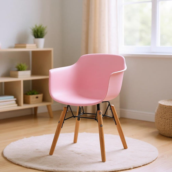 HomeRoots Set of Four Colorful Plastic and Wood Side Chairs for Kids' Rooms - Durable, Stylish, and Fun! 554663