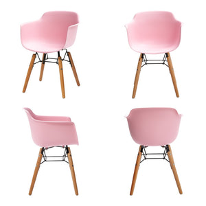 HomeRoots Set of Four Colorful Plastic and Wood Side Chairs for Kids' Rooms - Durable, Stylish, and Fun! 554663