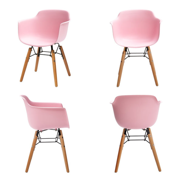 HomeRoots Set of Four Colorful Plastic and Wood Side Chairs for Kids' Rooms - Durable, Stylish, and Fun! 554663