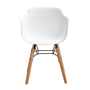HomeRoots Set of Four Durable White and Brown Juvenile Side Chairs for Kids - Modern, Safe, Easy to Clean 554664