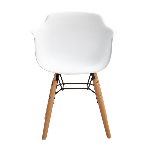 HomeRoots Set of Four Durable White and Brown Juvenile Side Chairs for Kids - Modern, Safe, Easy to Clean 554664