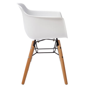 HomeRoots Set of Four Durable White and Brown Juvenile Side Chairs for Kids - Modern, Safe, Easy to Clean 554664