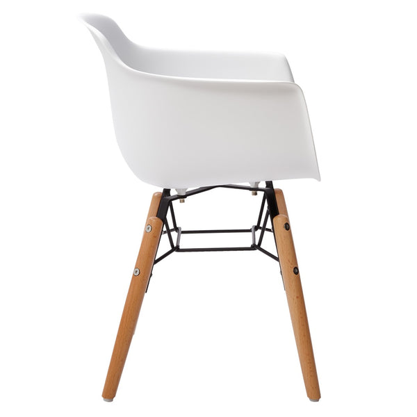 HomeRoots Set of Four Durable White and Brown Juvenile Side Chairs for Kids - Modern, Safe, Easy to Clean 554664