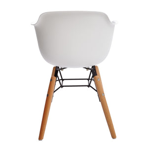 HomeRoots Set of Four Durable White and Brown Juvenile Side Chairs for Kids - Modern, Safe, Easy to Clean 554664
