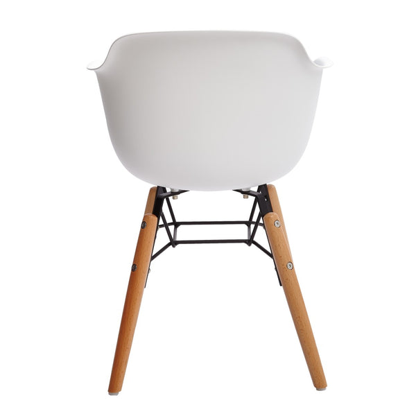 HomeRoots Set of Four Durable White and Brown Juvenile Side Chairs for Kids - Modern, Safe, Easy to Clean 554664