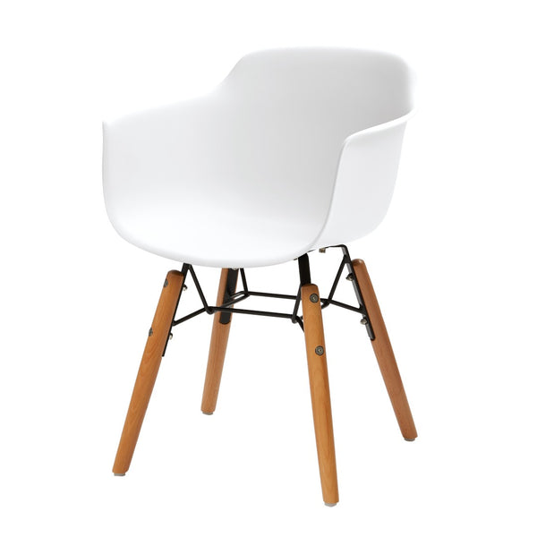 HomeRoots Set of Four Durable White and Brown Juvenile Side Chairs for Kids - Modern, Safe, Easy to Clean 554664