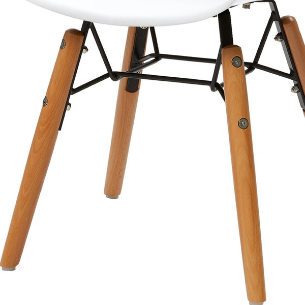 HomeRoots Set of Four Durable White and Brown Juvenile Side Chairs for Kids - Modern, Safe, Easy to Clean 554664