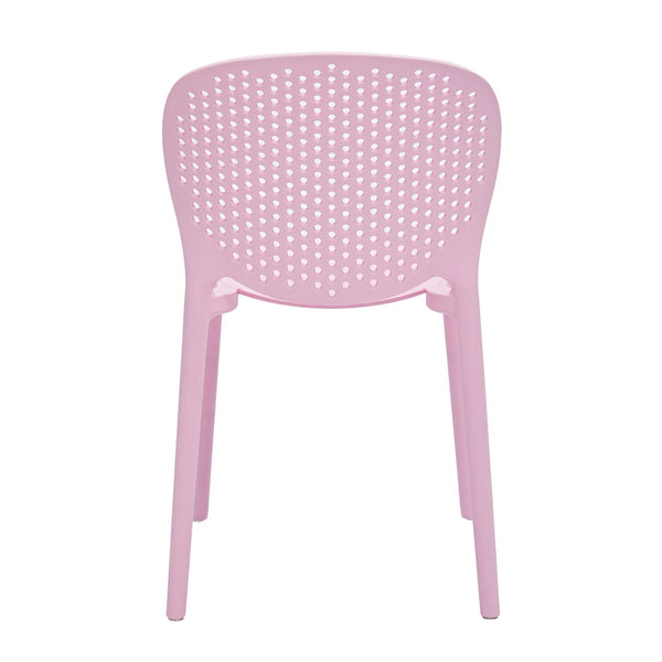HomeRoots Set of Four Pink Heavy-Duty Plastic Chairs for Kids – Cheerful Seating for Playrooms & Classrooms 554665