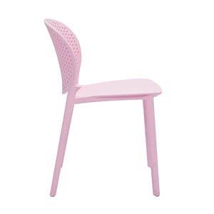 HomeRoots Set of Four Pink Heavy-Duty Plastic Chairs for Kids – Cheerful Seating for Playrooms & Classrooms 554665
