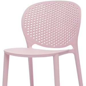 HomeRoots Set of Four Pink Heavy-Duty Plastic Chairs for Kids – Cheerful Seating for Playrooms & Classrooms 554665