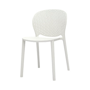 HomeRoots Set of Four Durable White Plastic Juvenile Chairs - Lightweight, Modern, Perfect for Kids' Spaces! 554666